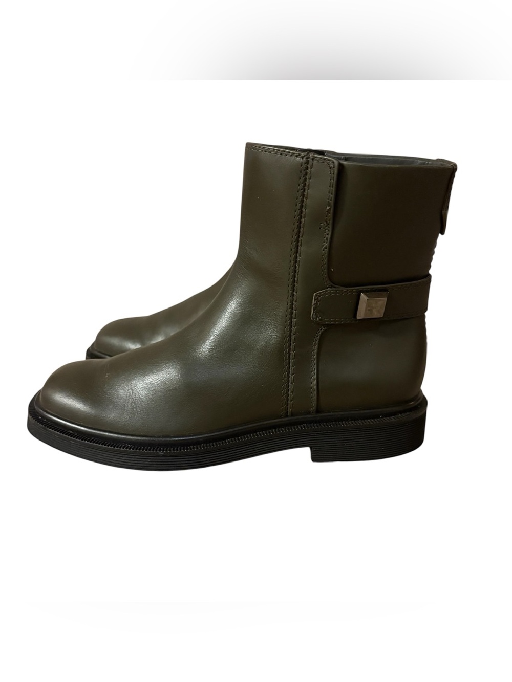 Franco Sarto Axel Leather Bootie Women’s Size 6.5 Olive Ankle Boots